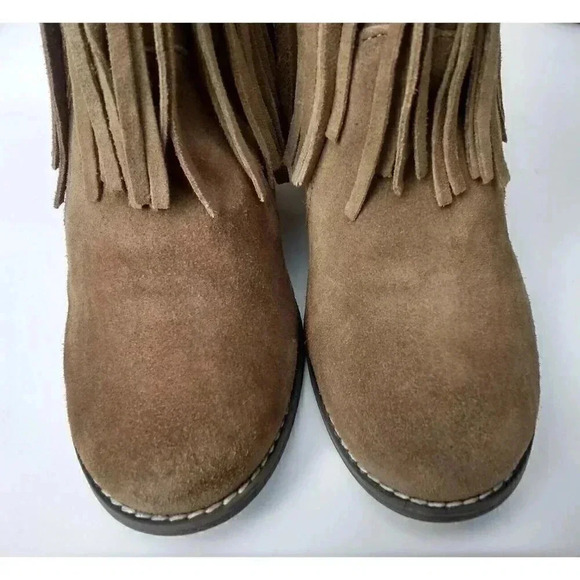 Sbicca Vintage Collection Women's Tan Knotted Fringe Boots Size 7.5 - Picture 9 of 10